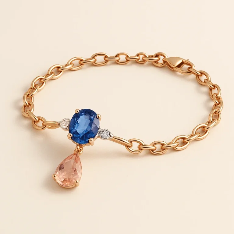 Cornflower Sapphire Chain Bracelet