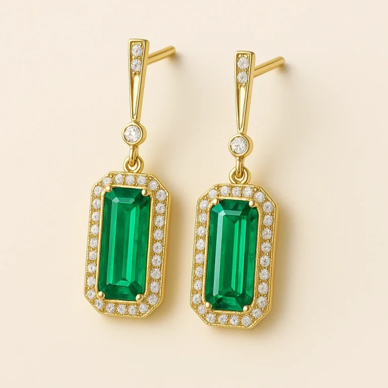 Art Deco Emerald Drop Earrings